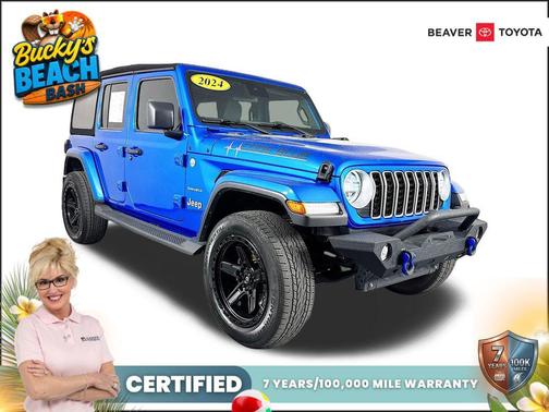Hydro Blue Pearlcoat 2024 Jeep Wrangler 4-Door Sahara 4x4