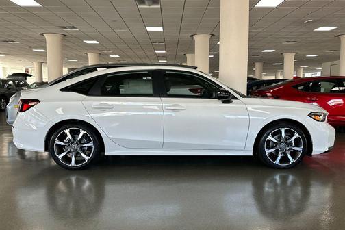 Platinum White Pearl 2026 Honda Civic Hybrid Sport Touring