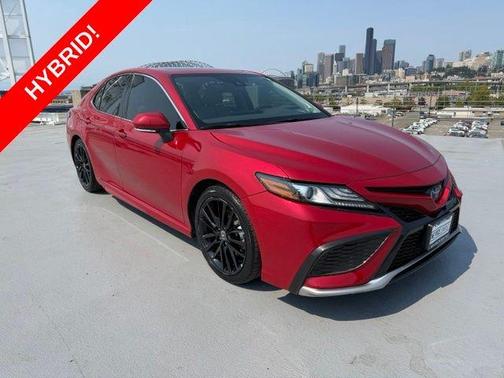 Red 2022 Toyota Camry Hybrid XSE