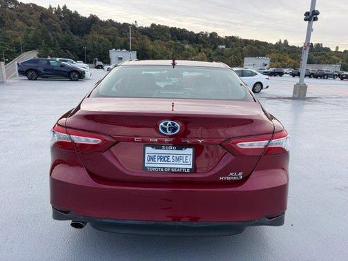 Red 2019 Toyota Camry Hybrid XLE