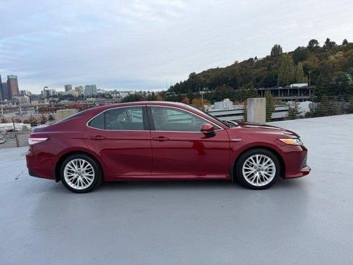 Red 2019 Toyota Camry Hybrid XLE
