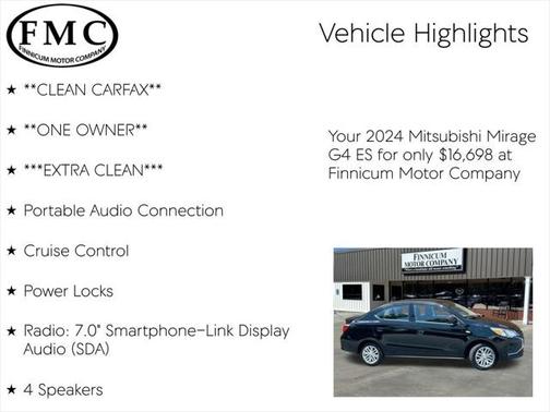2024 Mitsubishi Mirage G4 ES