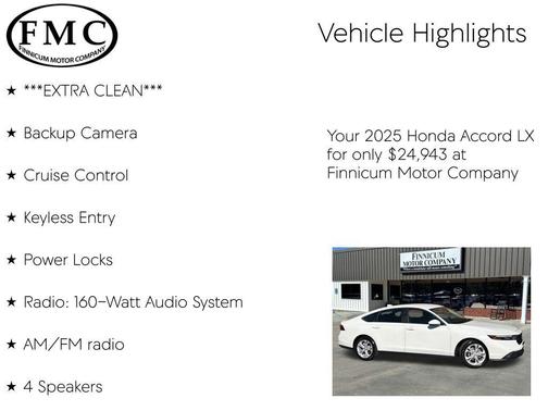 2025 Honda Accord LX 1.5T