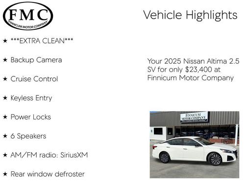 2025 Nissan Altima 2.5 SV