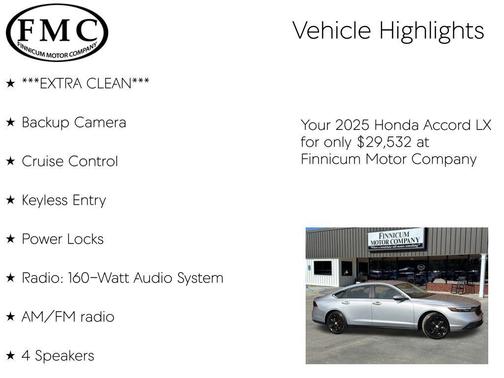 2025 Honda Accord LX 1.5T