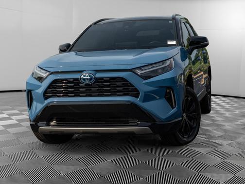 Cavalry Blue/Midnight Black Metallic 2024 Toyota RAV4 Hybrid SE