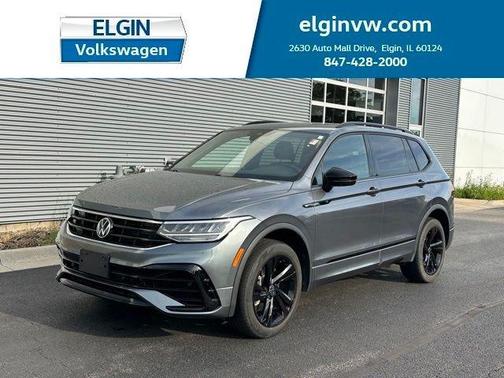Platinum Gray Metallic 2023 Volkswagen Tiguan 2.0T SE R-Line Black