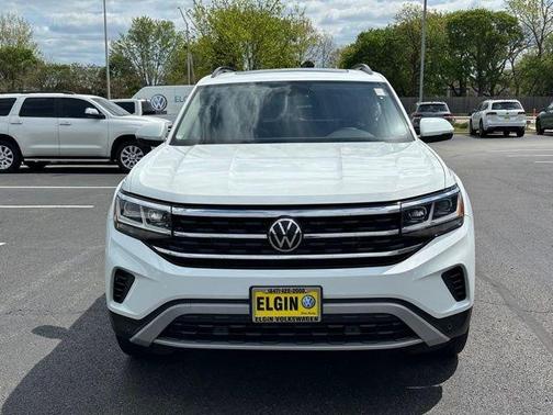 Pure White 2021 Volkswagen Atlas 3.6 V6 SE w/ Technology