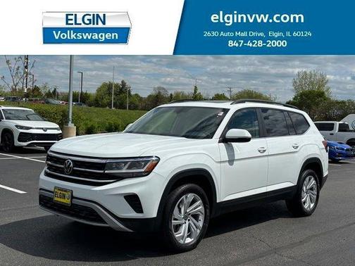 Pure White 2021 Volkswagen Atlas 3.6 V6 SE w/ Technology