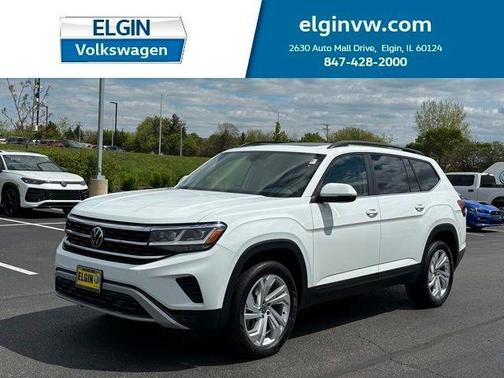 Pure White 2021 Volkswagen Atlas 3.6 V6 SE w/ Technology