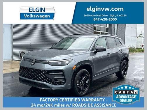 Platinum Gray Metallic 2025 Volkswagen Tiguan 2.0T SE R-Line Black