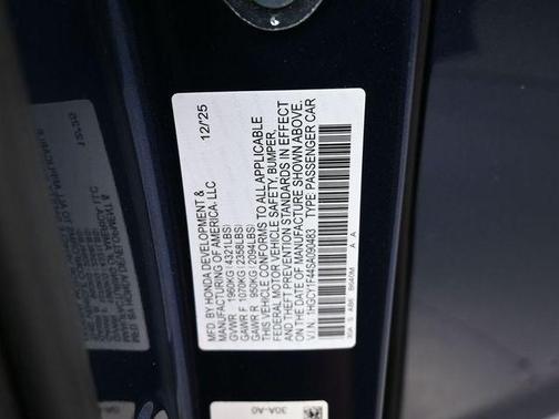 Canyon River Blue Metallic 2025 Honda Accord SE