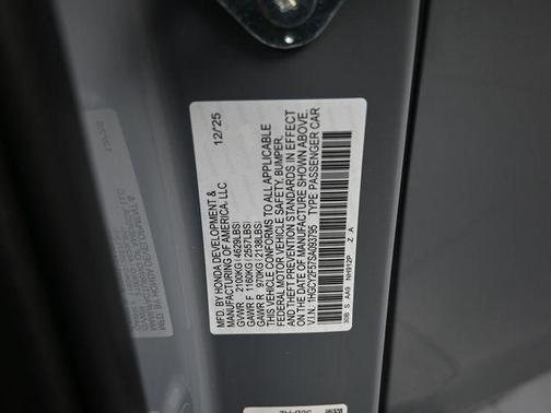 Urban Gray Pearl 2025 Honda Accord Hybrid Sport