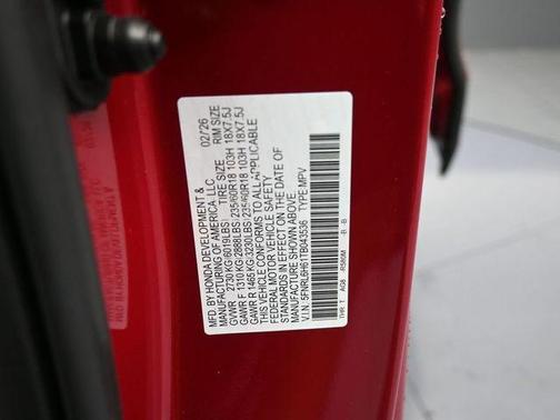 Radiant Red Metallic II 2026 Honda Odyssey EX-L