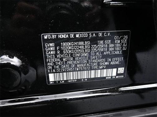 2026 Honda HR-V AWD Sport