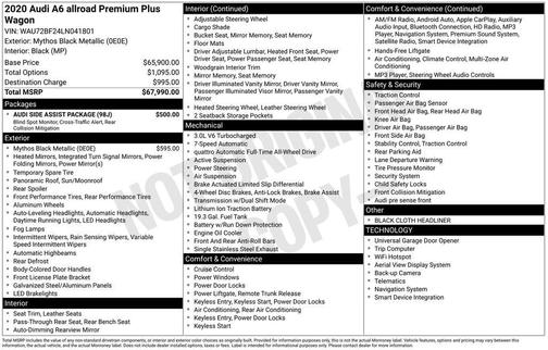 Mythos Black Metallic 2020 Audi A6 55 Premium Plus