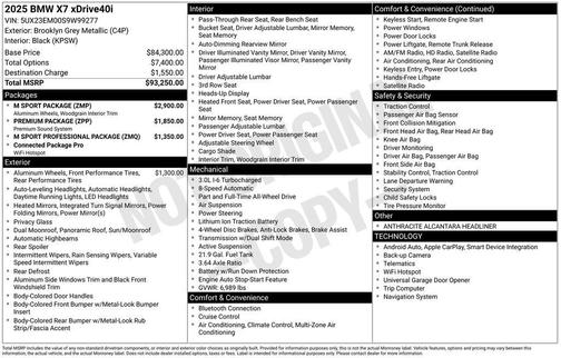 2025 BMW X7 xDrive40i