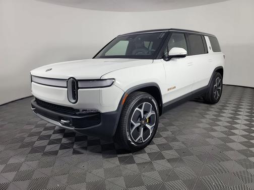 Glacier White 2024 Rivian R1S Adventure Quad Motor Large Pack