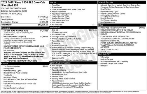 Summit White 2021 GMC Sierra 1500 SLE