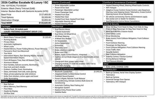 Black Cherry Tintcoat 2026 Cadillac Escalade IQ Luxury