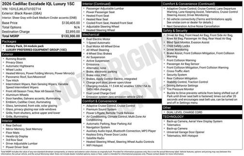 Black Raven 2026 Cadillac Escalade IQL Luxury