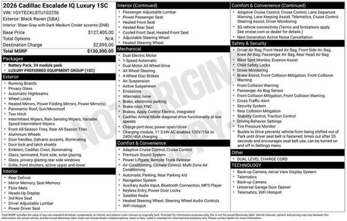 Black Raven 2026 Cadillac Escalade IQ Luxury