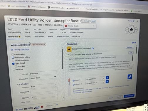 2020 Ford Utility Police Interceptor Base