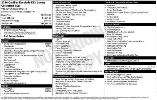 2016 Cadillac Escalade ESV Luxury