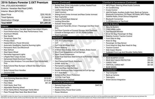 Venetian Red Pearl 2016 Subaru Forester 2.0XT Premium