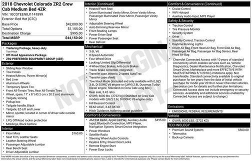 2018 Chevrolet Colorado ZR2