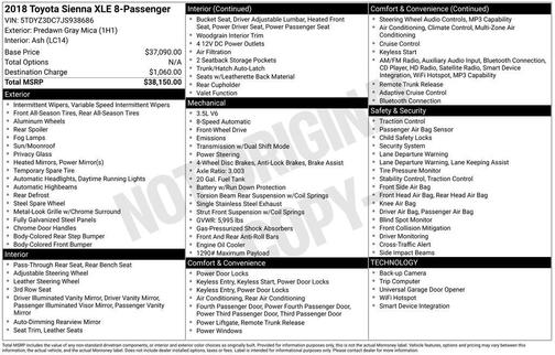 Predawn Gray Mica 2018 Toyota Sienna XLE