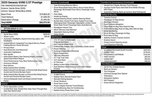 2025 Genesis GV80 3.5T