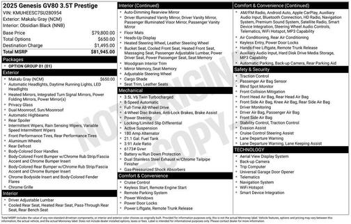 2025 Genesis GV80 3.5T
