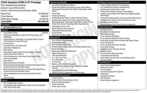 2025 Genesis GV80 3.5T