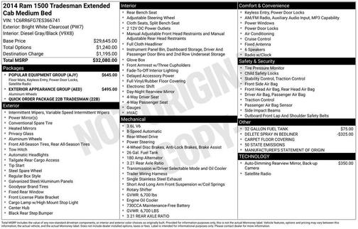 Bright White Clearcoat 2014 RAM 1500 Tradesman