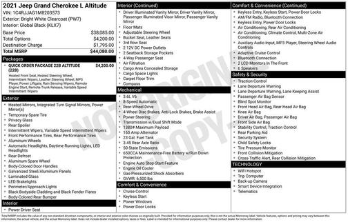 2021 Jeep Grand Cherokee L Altitude