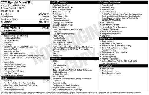 2021 Hyundai Accent SEL