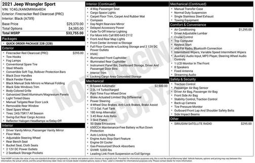 2021 Jeep Wrangler Sport