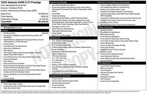 2025 Genesis GV80 3.5T