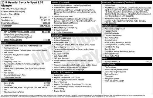 2018 Hyundai Santa Fe Sport 2.0L Turbo Ultimate
