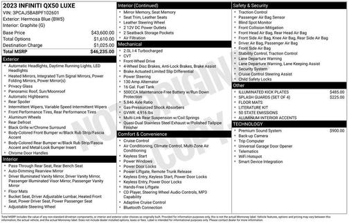 2023 INFINITI QX50 LUXE