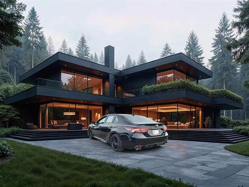 Midnight Black Metallic 2024 Toyota Camry Hybrid SE