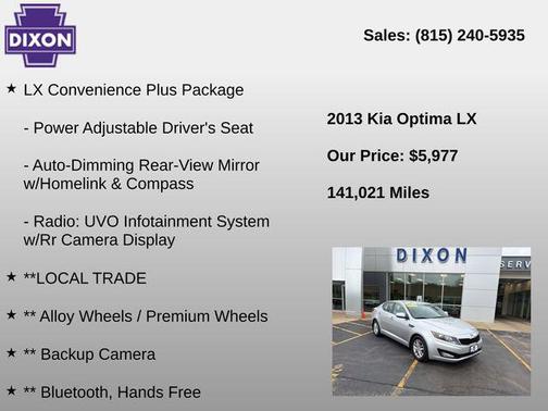 Bright Silver Metallic 2013 Kia Optima LX