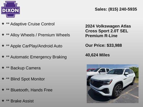 Opal White Pearl 2024 Volkswagen Atlas Cross Sport 2.0T SEL Premium