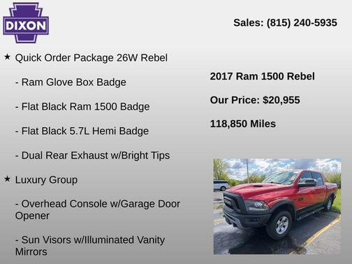 Flame Red Clearcoat 2017 RAM 1500 Rebel