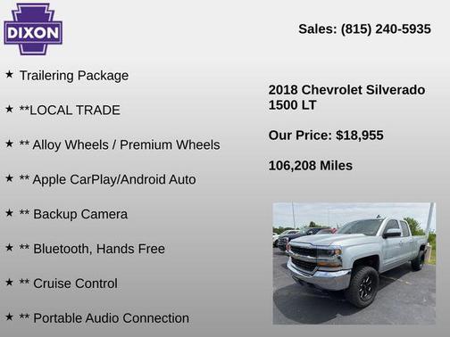 Silver Ice Metallic 2018 Chevrolet Silverado 1500 1LT