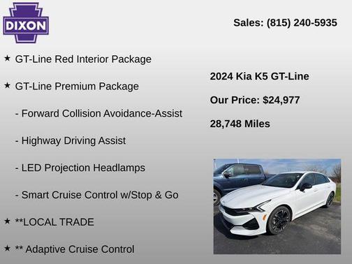 Glacial White Pearl 2024 Kia K5 GT-Line