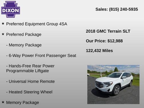 Summit White 2018 GMC Terrain SLT