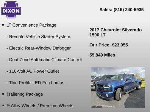 Deep Ocean Blue Metallic 2017 Chevrolet Silverado 1500 2LT