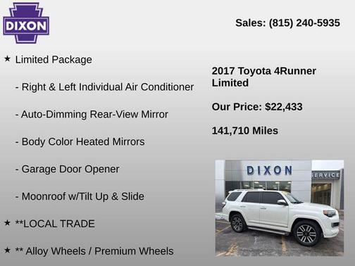 Blizzard Pearl 2017 Toyota 4Runner Limited